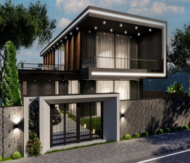 İç Mimari Destek, Modern Bahçeli Villa